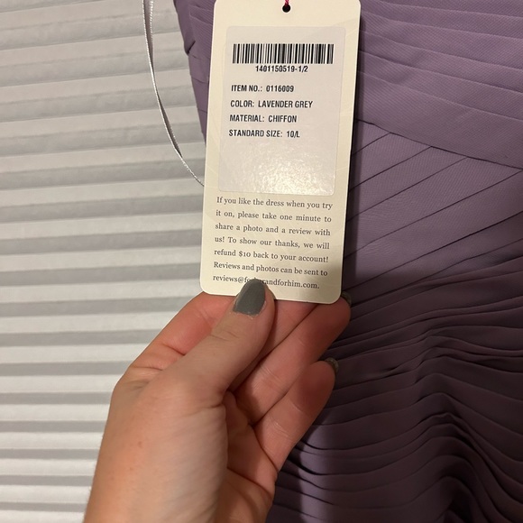 NWT Lavender Gray Cocktail/special Occasion Dress 10 - Picture 6 of 6